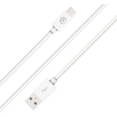 Bigben Connected USB Cable White - 2m, 3A, Recycled Plastic Bigben Connected USB Cable White - 2m, 3A, Recycled Plastic