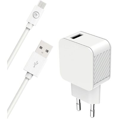 BigBen MicroUSB Laturi - 2,4A Nopea lataus - Valkoinen BigBen MicroUSB Laturi - 2,4A Nopea lataus - Valkoinen