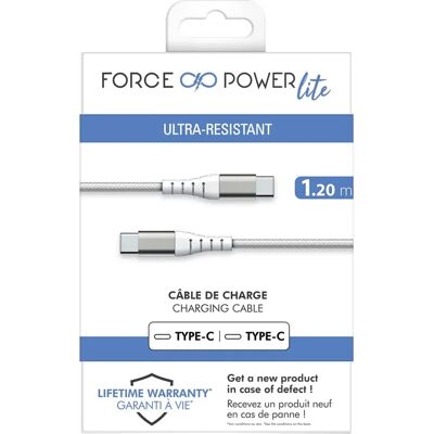 Force Power Câble USB C renforcé - 3A 60W - Résistant à 12 000 flexions - Publicité Force Power Câble USB C renforcé - 3A 60W - Résistant à 12 000 flexions - Publicité