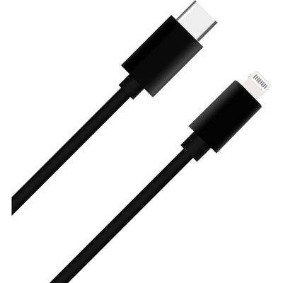 Câble Lightning WOW - 1m Noir - USB C/Lightning, Charge rapide - Publicité Câble Lightning WOW - 1m Noir - USB C/Lightning, Charge rapide - Publicité