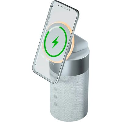 Cargador inalámbrico dual Force Play 20W MagSafe con altavoz Bluetooth - Cargador inalámbrico Cargador inalámbrico dual Force Play 20W MagSafe con altavoz Bluetooth - Cargador inalámbrico