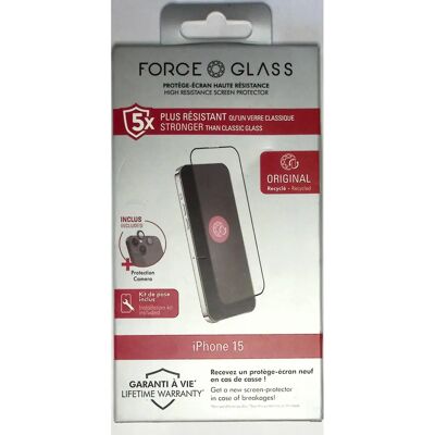 Force Glass Protecteur d'écran pour iPhone 15 - Incassable & Écologique - Publicité Force Glass Protecteur d'écran pour iPhone 15 - Incassable & Écologique - Publicité