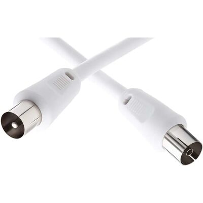 Câble TV coaxial blanc Force Power - Sans interférences 2m - Publicité Câble TV coaxial blanc Force Power - Sans interférences 2m - Publicité