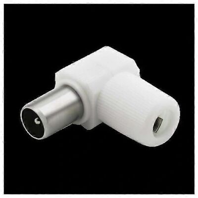 Force Power Coaxial TV Plug 9.52mm Angled White - Coaxial TV Connector Force Power Coaxial TV Plug 9.52mm Angled White - Coaxial TV Connector