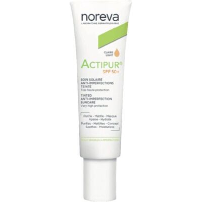 Noreva Actipur SPF50+ Sunscreen for Imperfect Skin - Light Tinted Noreva Actipur SPF50+ Sunscreen for Imperfect Skin - Light Tinted