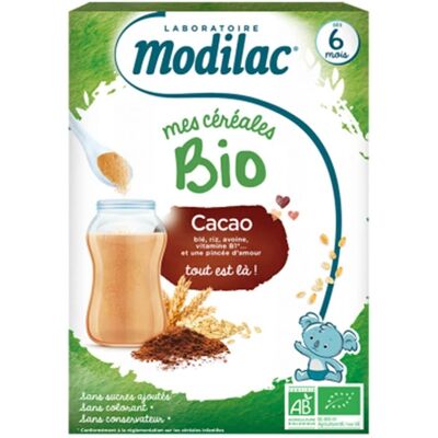 Modilac Céréales Bio Cacao (250g) - Publicité Modilac Céréales Bio Cacao (250g) - Publicité