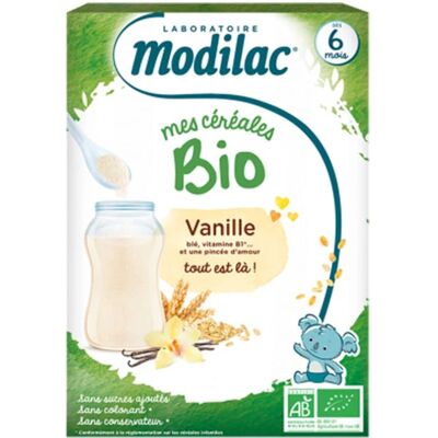 Modilac Céréales Bio Vanille (250 g) - Publicité Modilac Céréales Bio Vanille (250 g) - Publicité