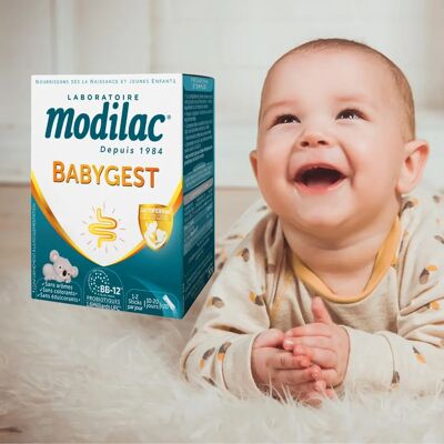 Modilac Babygest Microbiotiques - Complément bébé - Publicité Modilac Babygest Microbiotiques - Complément bébé - Publicité