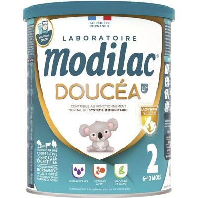 Modilac Doucéa 2 6-12 mois - Lait en poudre bébé - Publicité Modilac Doucéa 2 6-12 mois - Lait en poudre bébé - Publicité
