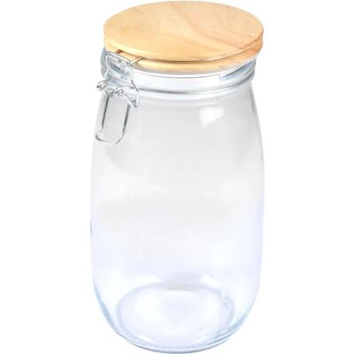 Barattolo di stoccaggio Natura - Coperchio in bambù 1.4L - Organizzatore cucina Barattolo di stoccaggio Natura - Coperchio in bambù 1.4L - Organizzatore cucina