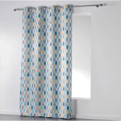 Douceur d'Intérieur White Ethnic Floral Eyelet Curtain 140x260cm - Curtains & Blinds Douceur d'Intérieur White Ethnic Floral Eyelet Curtain 140x260cm - Curtains & Blinds