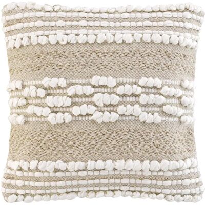 Fundas de cojín beige/blanco de algodón y poliéster - Cojines y fundas Fundas de cojín beige/blanco de algodón y poliéster - Cojines y fundas