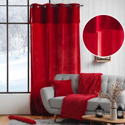 Tenda con occhielli in similpelle rosso - 140x240 cm - Douceur d'Interieur Tenda con occhielli in similpelle rosso - 140x240 cm - Douceur d'Interieur
