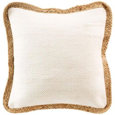 Douceur d'Interieur - Coussin 45x45cm avec bord en jute - Coussin - Publicité Douceur d'Interieur - Coussin 45x45cm avec bord en jute - Coussin - Publicité