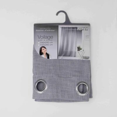 Douceur d'Intérieur Gray Linen Effect Curtain - Curtain Douceur d'Intérieur Gray Linen Effect Curtain - Curtain