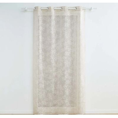 HOME MAISON Taupe Floral Fabric Curtain - Curtain HOME MAISON Taupe Floral Fabric Curtain - Curtain