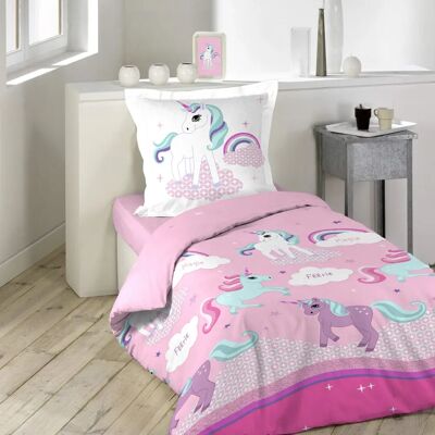 Conjunto de Ropa de Cama Infantil Unicornio - Algodón, Multicolor Conjunto de Ropa de Cama Infantil Unicornio - Algodón, Multicolor