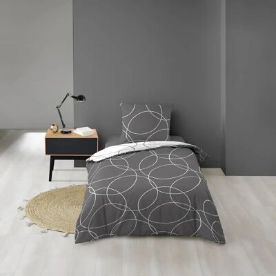 Douceur d'intérieur - ELTO Gray Circle 140x200 Bed Linen Douceur d'intérieur - ELTO Gray Circle 140x200 Bed Linen