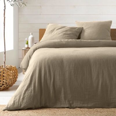 Beige Cotton Double Gauze Bedding Set - Bedding Type Beige Cotton Double Gauze Bedding Set - Bedding Type