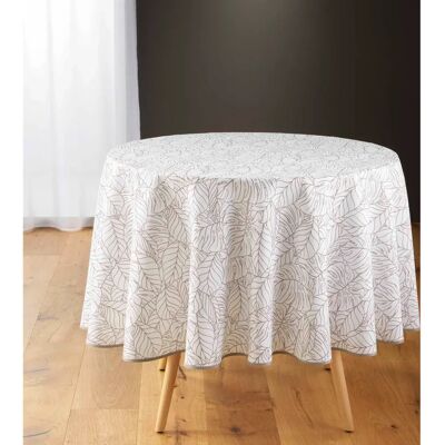 Nappe ronde SOLEA - Motif feuilles - 180cm Nappe ronde SOLEA - Motif feuilles - 180cm