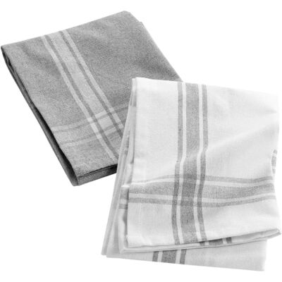 Cuisiline Bomullsköksdukar - Set med 2, 50x70 cm, Grå Cuisiline Bomullsköksdukar - Set med 2, 50x70 cm, Grå