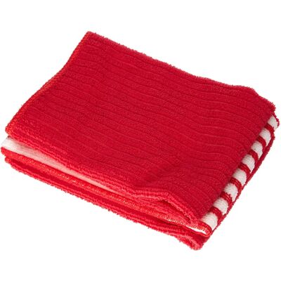 LIGNE DECOR 1790129 - 3 Torchons en microfibre - 40 x 40 cm - Rouge - Publicité LIGNE DECOR 1790129 - 3 Torchons en microfibre - 40 x 40 cm - Rouge - Publicité