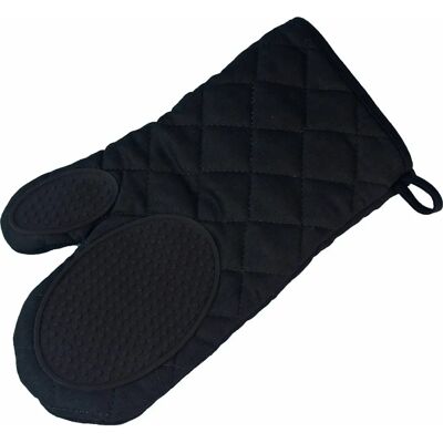 Schwarzer Ofenhandschuh - Hitzebeständig, Baumwolle/Polyester, 30x18 cm Schwarzer Ofenhandschuh - Hitzebeständig, Baumwolle/Polyester, 30x18 cm