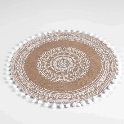 Dessus de table en jute blanc Renata Decorline - Protection & Décoration - Publicité Dessus de table en jute blanc Renata Decorline - Protection & Décoration - Publicité