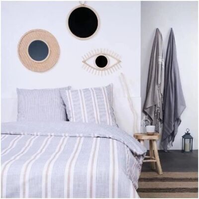 Pokrycie Nordico Kargo - Pasy - 220x240 cm - Bawełna - 2 Poszwy na poduszki - Pokrycie Nordico Pokrycie Nordico Kargo - Pasy - 220x240 cm - Bawełna - 2 Poszwy na poduszki - Pokrycie Nordico