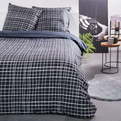 Marque - Modèle - Bleu - Ensemble de Housses de Duvet 3 Pièces - Publicité Marque - Modèle - Bleu - Ensemble de Housses de Duvet 3 Pièces - Publicité