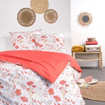 Ensemble de Housse de Couette TODAY Blanc Floral pour 2 - Publicité Ensemble de Housse de Couette TODAY Blanc Floral pour 2 - Publicité