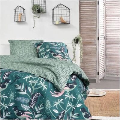 Ensemble de housse de duvet TODAY Greene 220 x 240 cm Vert - Pour 2 personnes - Publicité Ensemble de housse de duvet TODAY Greene 220 x 240 cm Vert - Pour 2 personnes - Publicité