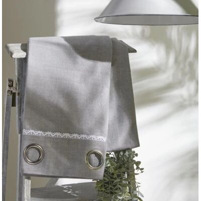M/HomeGris 140x240cm Rideau en Coton Gris - Curtain - Publicité M/HomeGris 140x240cm Rideau en Coton Gris - Curtain - Publicité
