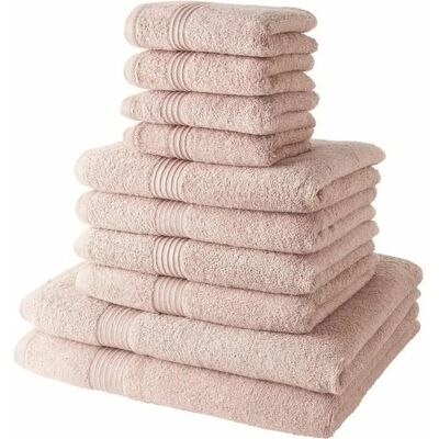 Conjunto de 10 Toallas Rosa Claro TODAY - Juego de Toallas Conjunto de 10 Toallas Rosa Claro TODAY - Juego de Toallas