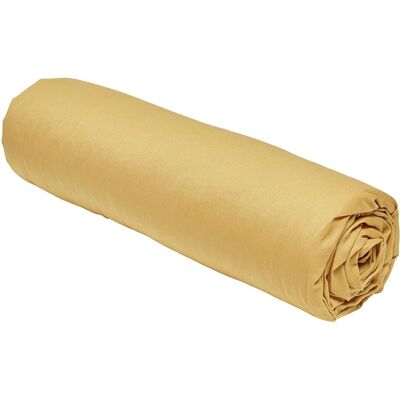 Drap-housse en jersey de coton ocre - Linge de lit - Publicité Drap-housse en jersey de coton ocre - Linge de lit - Publicité