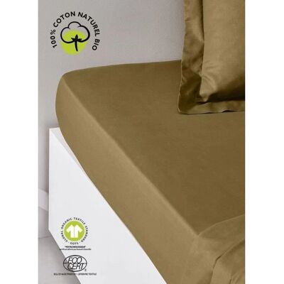 Today Drap housse en Coton Bio - 180x200cm - Bronze - Publicité Today Drap housse en Coton Bio - 180x200cm - Bronze - Publicité