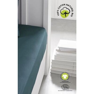 Today Organic Paon Blue Drap housse - Drap housse - Publicité Today Organic Paon Blue Drap housse - Drap housse - Publicité