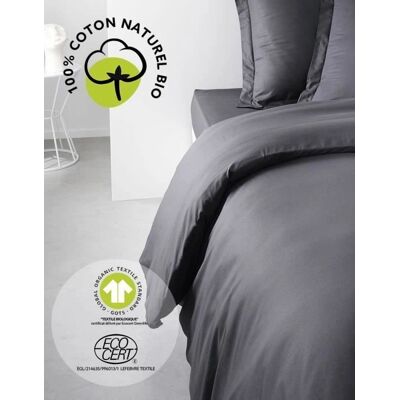 Πανωφόρι σε μαύρο βαμβάκι Fusain Οργανικό - 220x240 cm Πανωφόρι σε μαύρο βαμβάκι Fusain Οργανικό - 220x240 cm