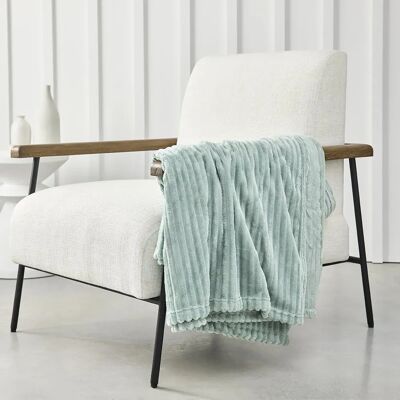 MEVAK LIVING Plaid Rayé Tacte de Soie - Canapé - 150x200cm - Publicité MEVAK LIVING Plaid Rayé Tacte de Soie - Canapé - 150x200cm - Publicité