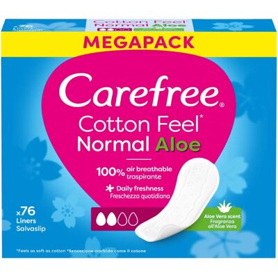 CAREFREE - Lingettes féminines coton Aloe - Coton Aloe - Publicité CAREFREE - Lingettes féminines coton Aloe - Coton Aloe - Publicité