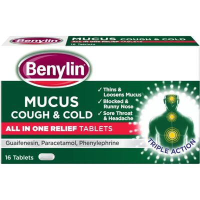 Benylin Mucus Cough & Cold Relief Tablets - Cold & Flu Benylin Mucus Cough & Cold Relief Tablets - Cold & Flu