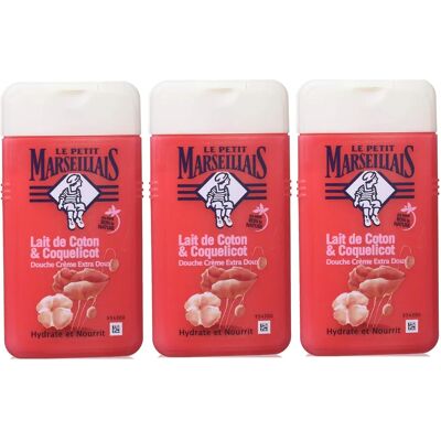 Le Petit Marseillais Crème de Douche Lait de Coton & Coquelicot - Peaux Sensibles - Publicité Le Petit Marseillais Crème de Douche Lait de Coton & Coquelicot - Peaux Sensibles - Publicité