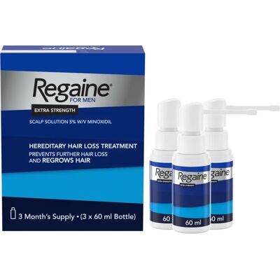 Regaine Men Extra Strength Hair Loss & Growth Solution - 3x60ml Regaine Men Extra Strength Hair Loss & Growth Solution - 3x60ml