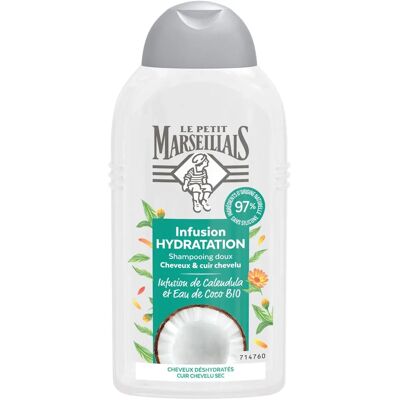 Shampoo Hydratation Calendula & Eau de Coco - 250 ml LE PETIT MARSEILLAIS - Publicité Shampoo Hydratation Calendula & Eau de Coco - 250 ml LE PETIT MARSEILLAIS - Publicité