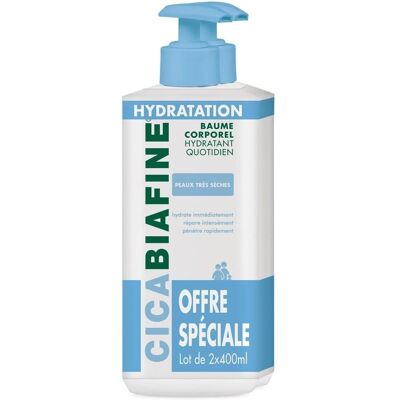 Cicabiafine Baume Corporel - Hydratant - 2x400ml - Publicité Cicabiafine Baume Corporel - Hydratant - 2x400ml - Publicité