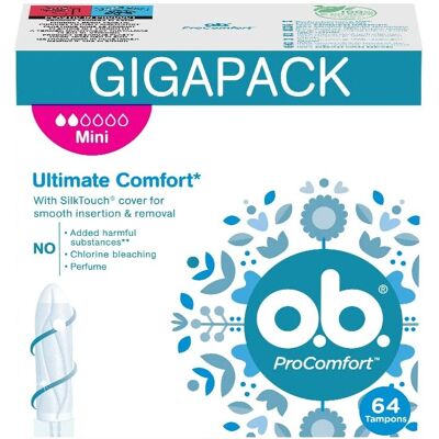 o.b. Pro Comfort Mini Tampons - Tampons pour femmes - Publicité o.b. Pro Comfort Mini Tampons - Tampons pour femmes - Publicité
