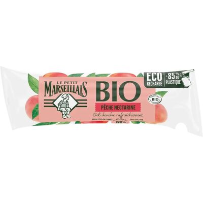 Le Petit Marseillais Gel Douche Bio Rafraîchissant au Pêche et Nectarine - Publicité Le Petit Marseillais Gel Douche Bio Rafraîchissant au Pêche et Nectarine - Publicité