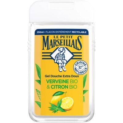 Le Petit Marseillais Gel Douche Extra Doux Verveine & Citron Bio - 250 ml - Publicité Le Petit Marseillais Gel Douche Extra Doux Verveine & Citron Bio - 250 ml - Publicité