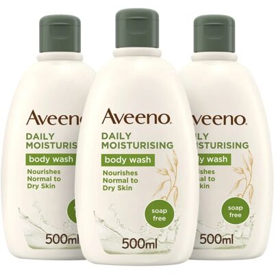 Aveeno - Daily Moisturising Body Wash - 3 x 500 ml - Brown Aveeno - Daily Moisturising Body Wash - 3 x 500 ml - Brown
