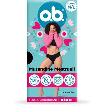 O.b. Classic M/L - Sous-vêtements menstruels absorbants pour femmes O.b. Classic M/L - Sous-vêtements menstruels absorbants pour femmes